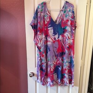 Torrid Pink and Purple Dolman Sleeve Swim Coverup